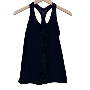 Lululemon Black Flocked Cool Racerback Tank Top Sz XS